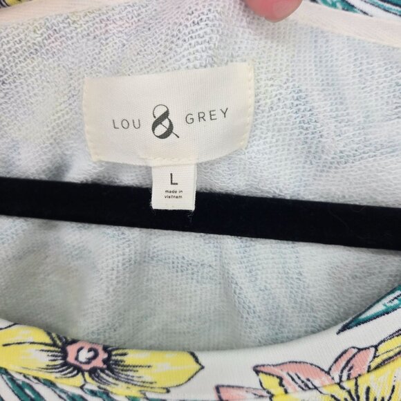 Lou and grey womens size large tropical floral terry cloth pullover sweatshirt - Picture 4 of 8